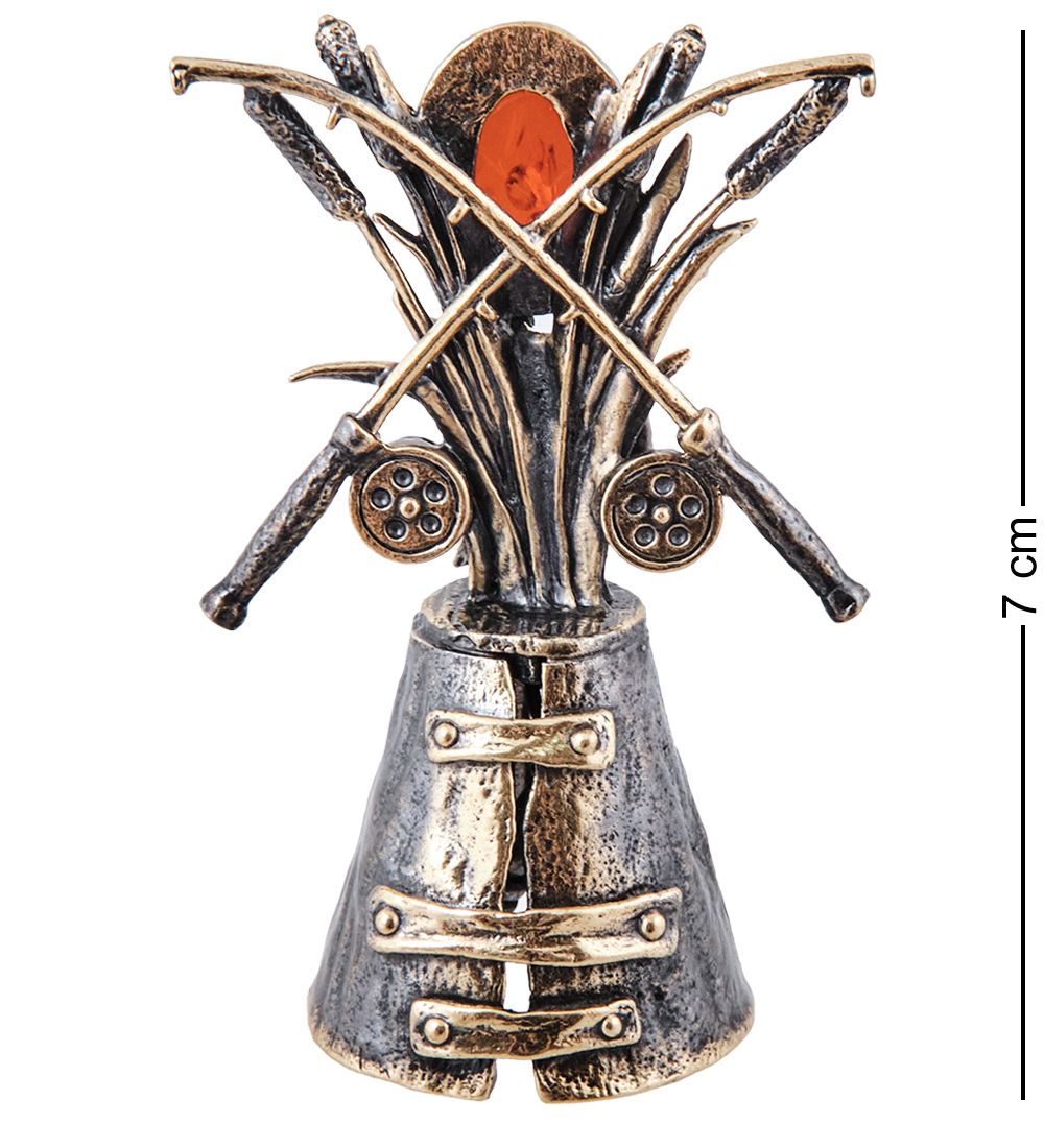 AM-3985 Колокольчик «Рыбака» (латунь, янтарь)