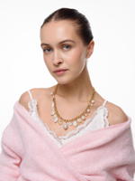 Колье "Pearl stone pink" Gold