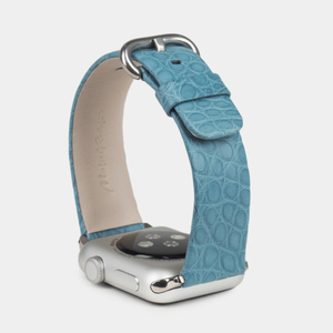 Ремешок для Apple Watch 40/41/42 mm из кожи аллигатора, сизого цвета