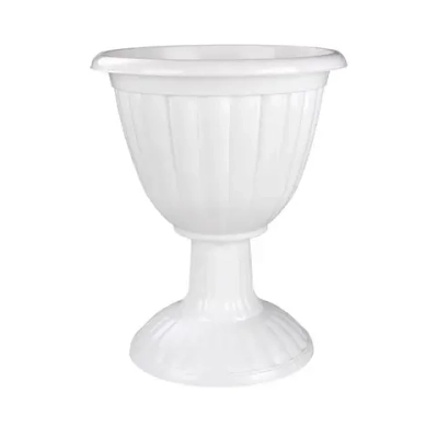 Вазон Жасмин 18л. белый на высокой ножке (комплект 5 шт)