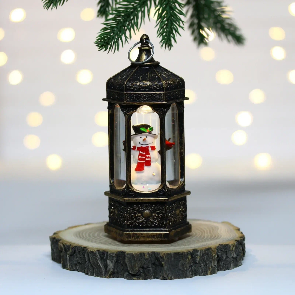 Сувенир с подсветкой «Сказочный мир - Снеговик» 6,4*14,5 см, Бронза (работает от батареек LR44*3)