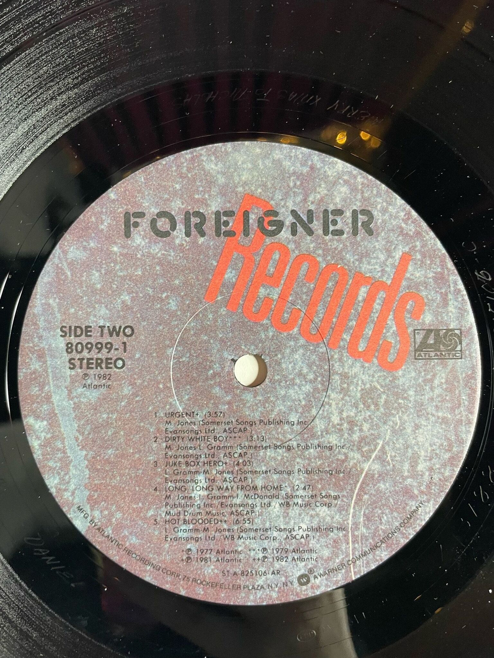 Винтажная виниловая пластинка LP Сборник Foreigner Records (USA 1982)