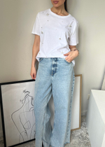 Хлопковая футболка Zara, L