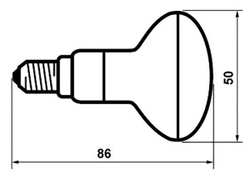 Лампа накаливания зеркальная 40W R50 Е14 - цвет в ассортименте