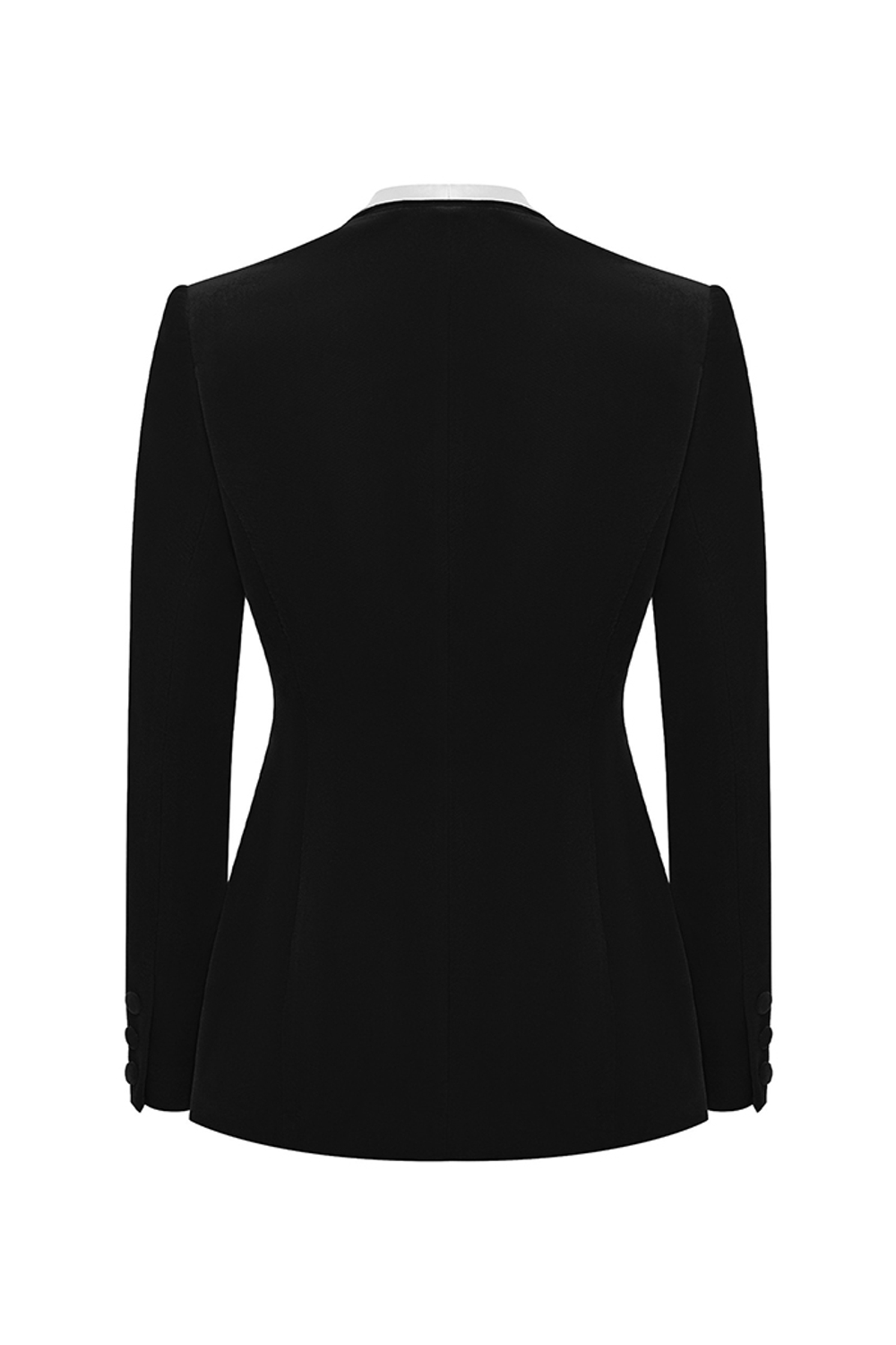 Жакет однобортный из бархата и сатина