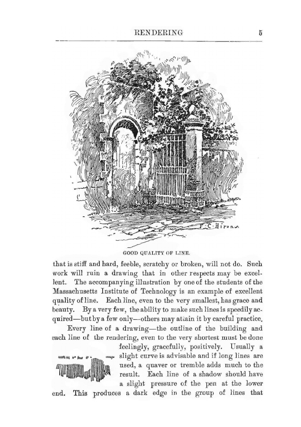 Rendering in pen and ink. Instruction paper | D.A. Gregg