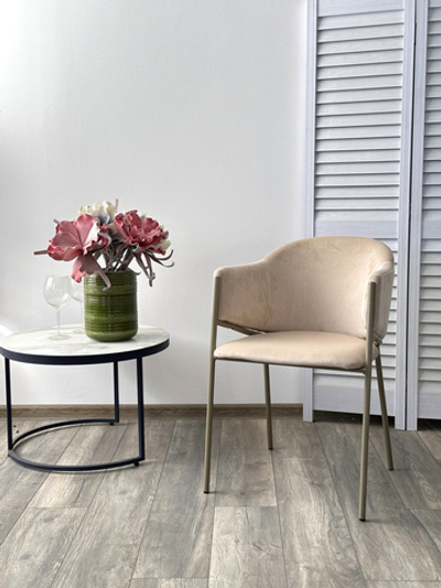 Стул ДИЛЛ, цвет H-06 Бежевый, велюр / шампань каркас М-City