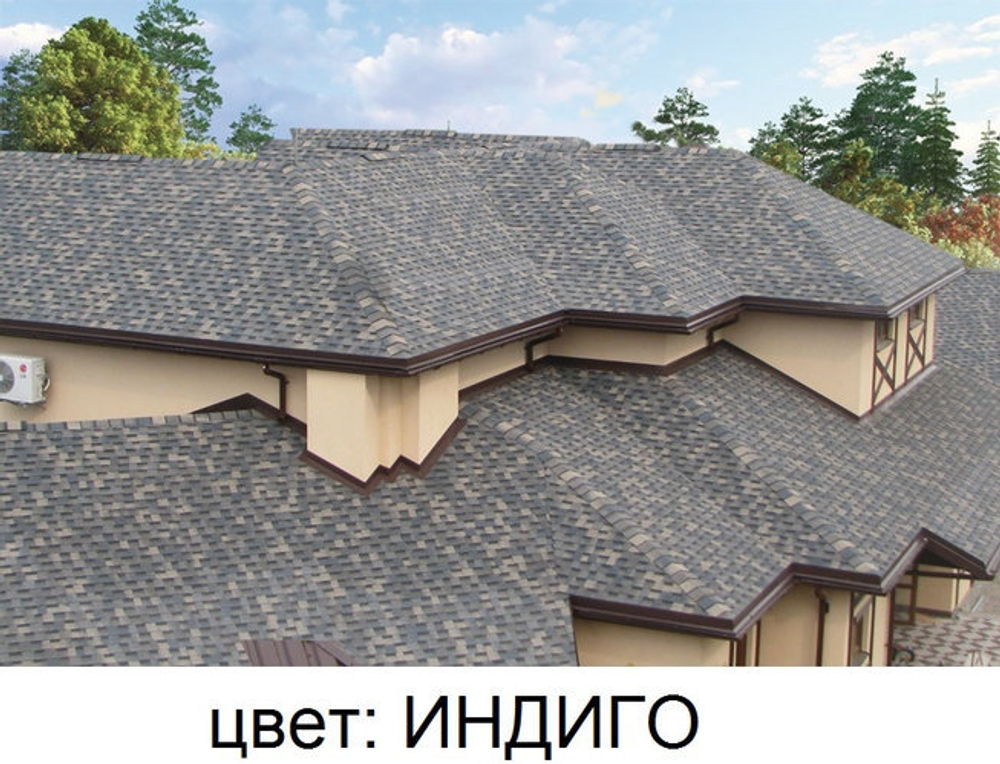 Гибкая черепица ТехноНиколь SHINGLAS Джаз Индиго 2м2 (Двухслойная)
