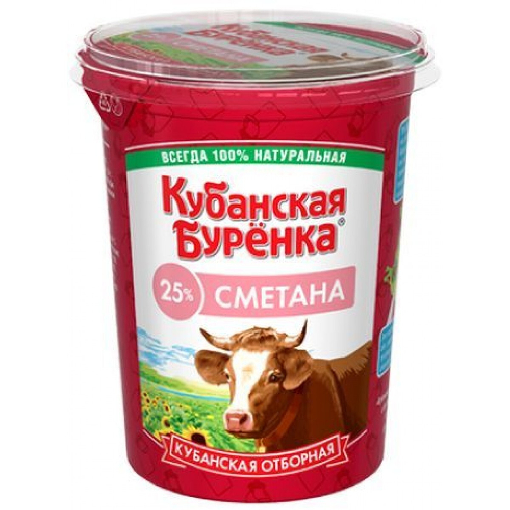 Кубанская Буренка Сметана 25% 300гр