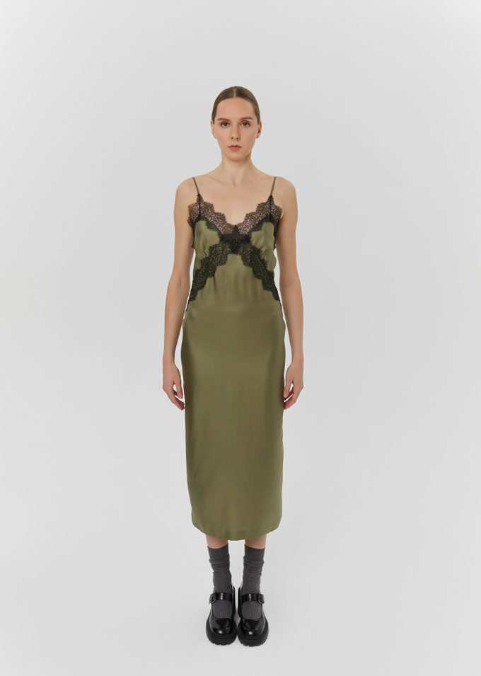 Платье - комбинация, хаки