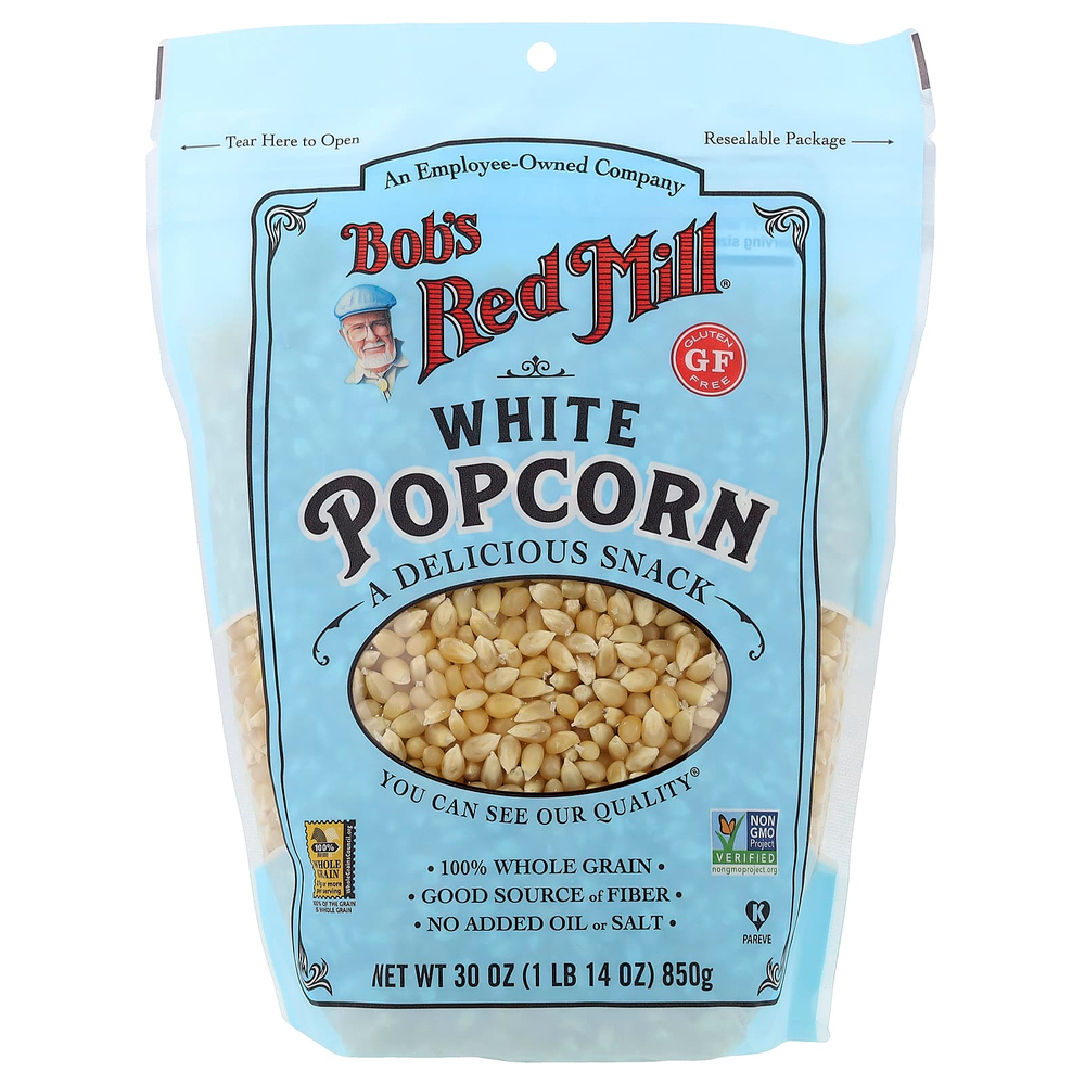 Bob's Red Mill, белый попкорн, без глютена, 850 г (1 фунт 14 унций)