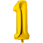 Шар фольгированный Цифра 1 66 см (Золотой)