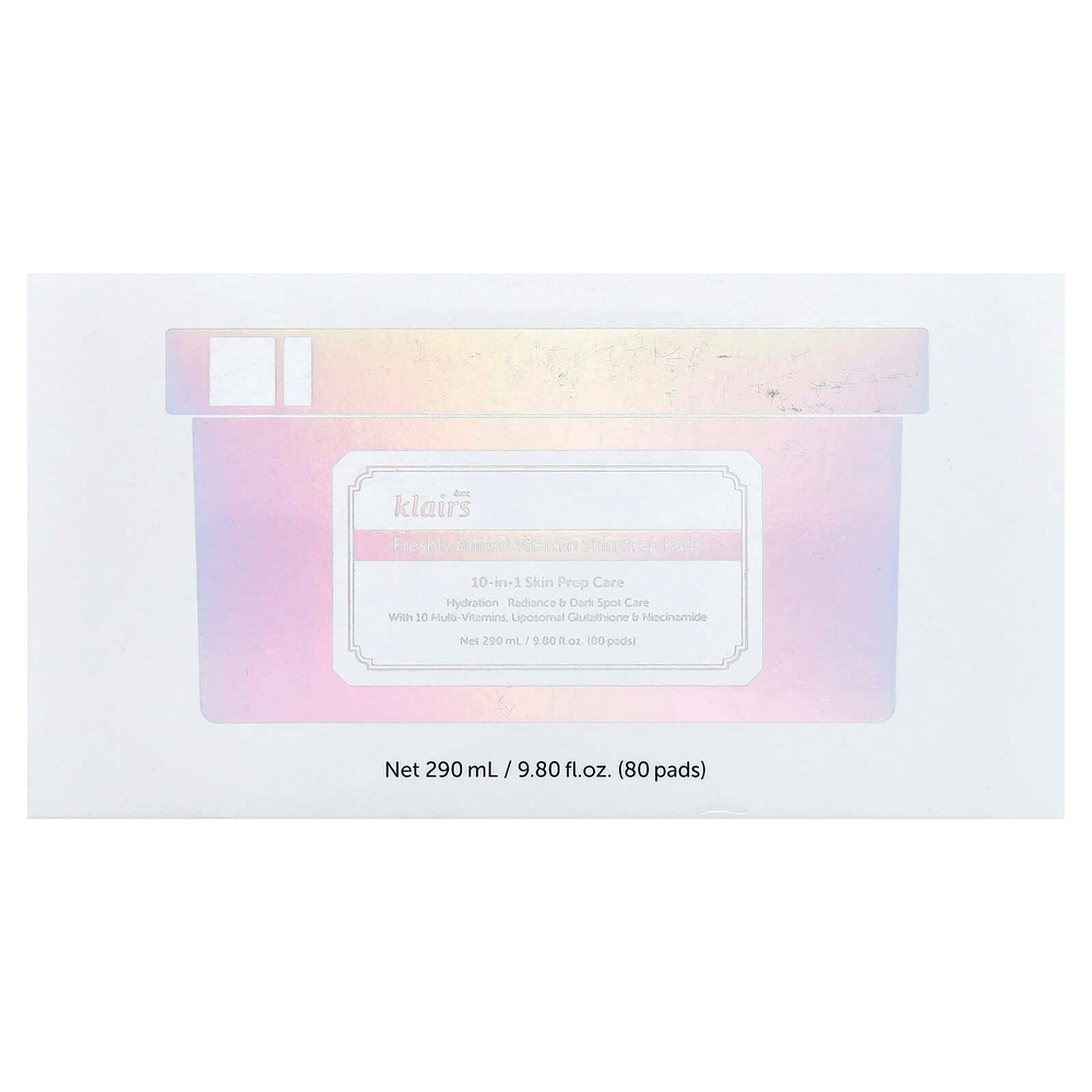Dear, Klairs, тампоны для подготовки кожи с витаминами, свежевыжатый сок, 80 шт.