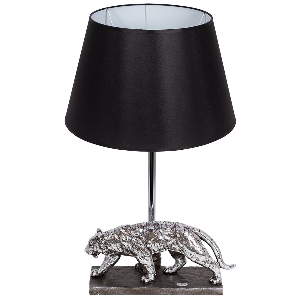 Настольная лампа Тигр Античное Серебро с абажуром Сити - 2