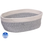 Корзинка плетёная интерьерная «ЭЛИНГАРТ», цвет серый/белый, 33*28*12см, (лейбл селфи)