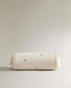 ZARA HOME ДЕТСКАЯ ПОДУШКА-ВАЛИК, ЖЕЛТОВАТО-БЕЛЫЙ