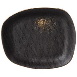 НАБОР ТАРЕЛОК ЗАКУСОЧНЫХ BRONCO "MIDNIGHT GOLD" 2 ШТ. 22*18.5*3 СМ (КОР=12НАБ.)