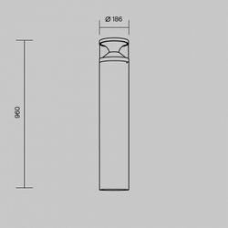 Наземный высокий светильник Maytoni Pyro O496FL-L21B3K2