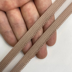 Отделочная резинка ажурная светло-коричневая 10 мм