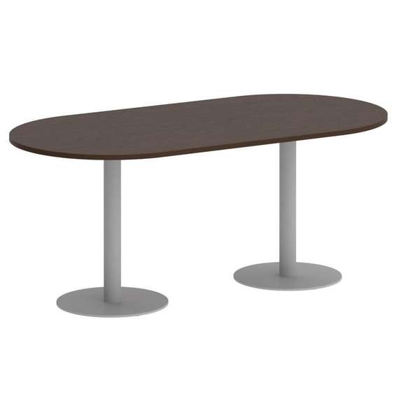 First Стол овальный KSPRG-3 Венге Цаво/Металл Серый 1800*900*750