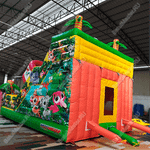 Надувной батут-горка "Слоник в джунглях",с переходом  6*5*5,5 м