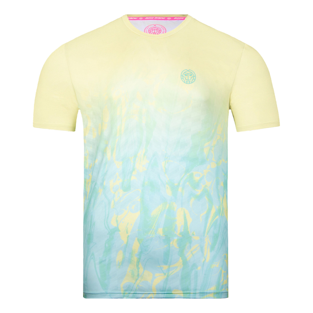 Мужское теннисное поло BIDI BADU Tafari Tech T-Shirt Men - Green, Yellow