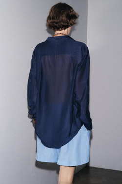 ZARA ЛЬНЯНЫЕ ШОРТЫ — ZW COLLECTION, ГОЛУБОЙ