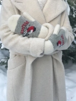 Варежки вязаные шерстяные из 100% шерсти, очень тёплые