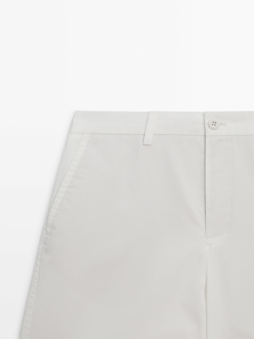 Massimo Dutti Шорты из хлопкового поплина, белый