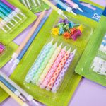 Свечи Ассорти, с блестками, 0,55*10,8 см, 20 шт. с держат.