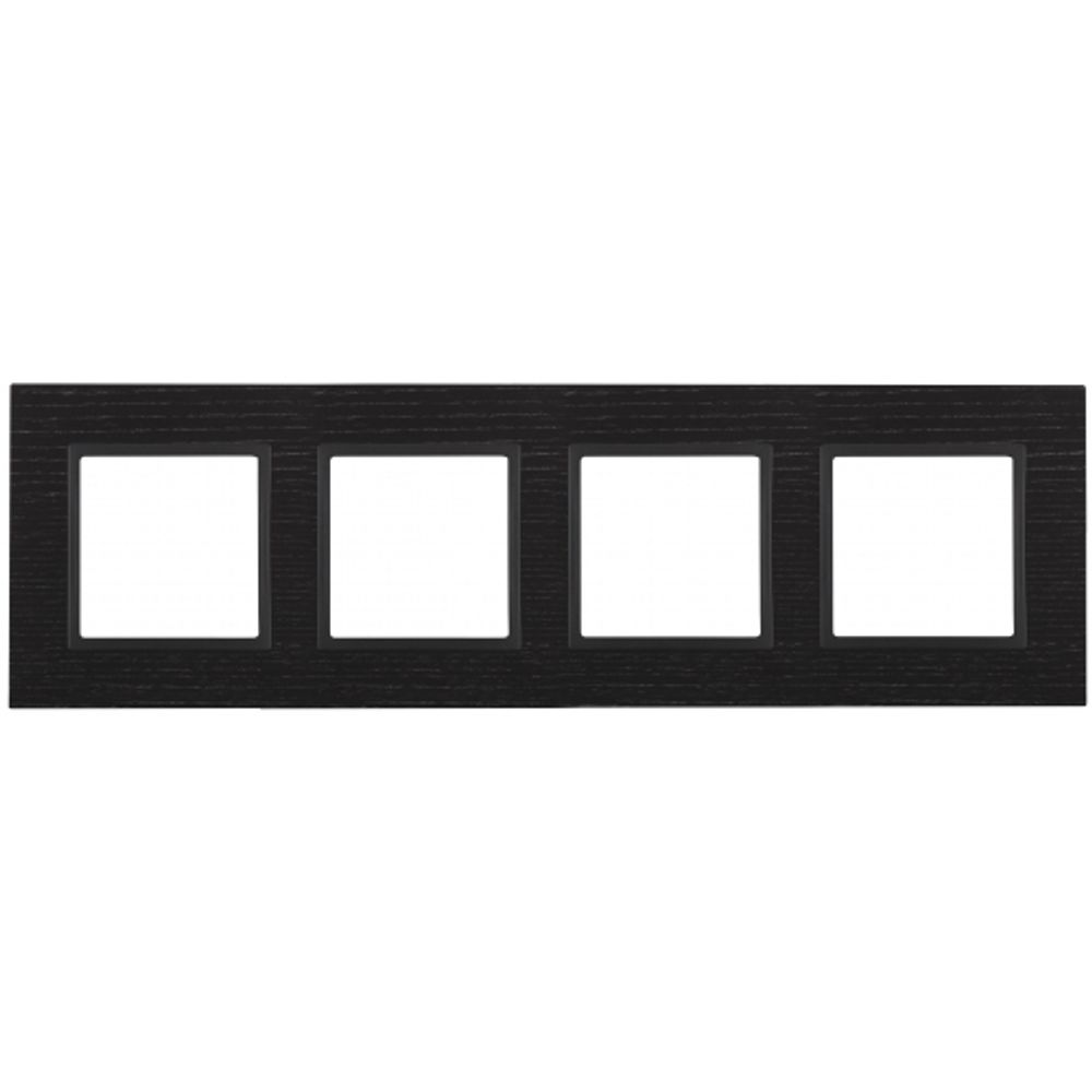14-5304-05 ЭРА Рамка на 4 поста, дерево, Эра Elegance, чёрн.дерево+антр