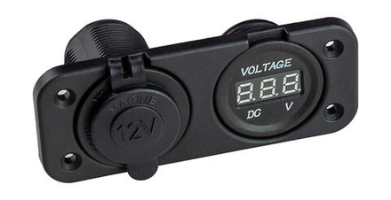 Разъем прикуривателя и цифровой вольтметр