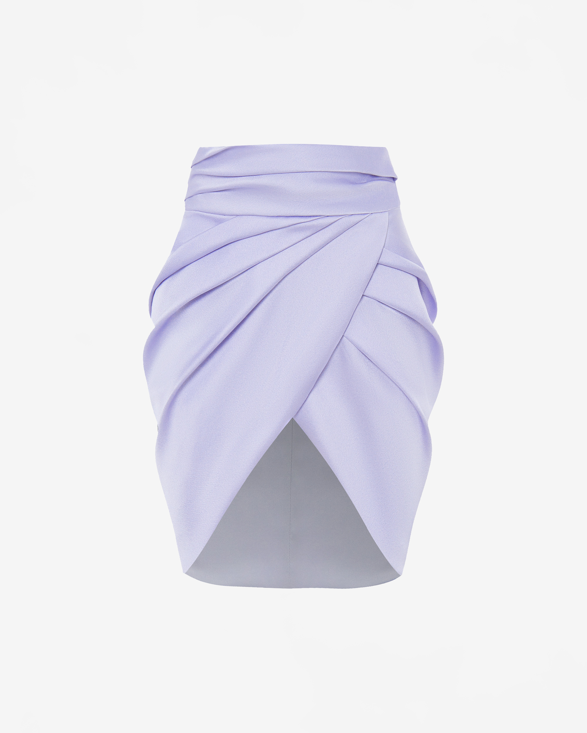 Юбка мини из сатина с драпировкой