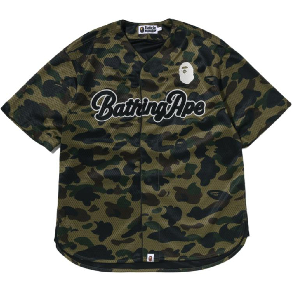 A Bathing Ape Bathing Ape 1st Camo Shirts Camouflage Pattern Moderate Polyester Summer 0zxsrm001321q зеленый