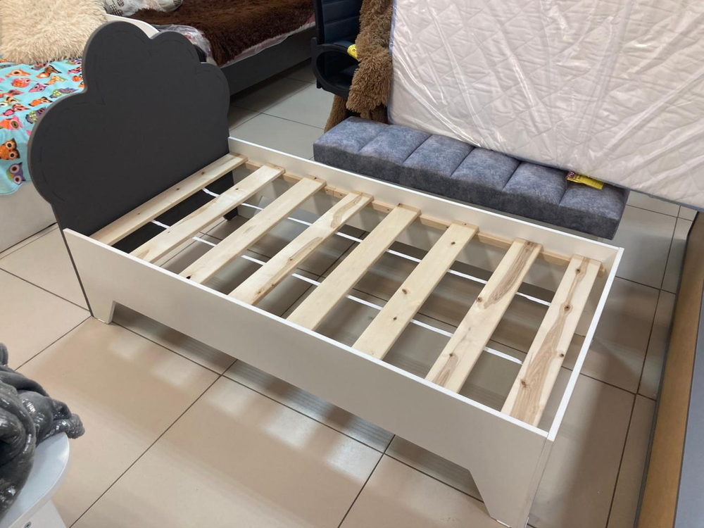 Кровать Облако 800*1600 белый/графит (ладе)