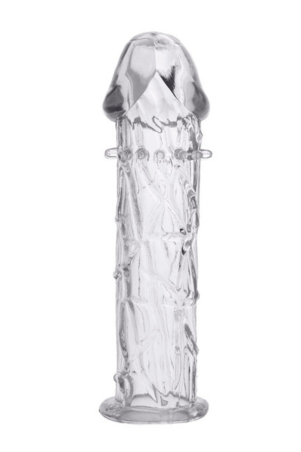 Стимулирующая силиконовая рельефная насадка Toyfa (Цвет: прозрачный)