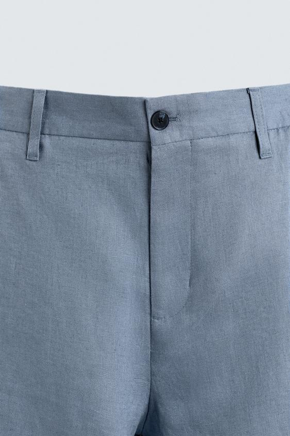 ZARA ШОРТЫ RELAXED FIT ИЗ 100% ЛЬНА, ЛИНЯЛЫЙ СИНИЙ