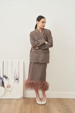 ПИДЖАК В КЛЕТКУ СЕРО-БЕЖЕВЫЙ|ОРАНЖЕВЫЙ