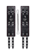 Черные оковы с двумя ремнями и подкладкой (Цвет: черный)