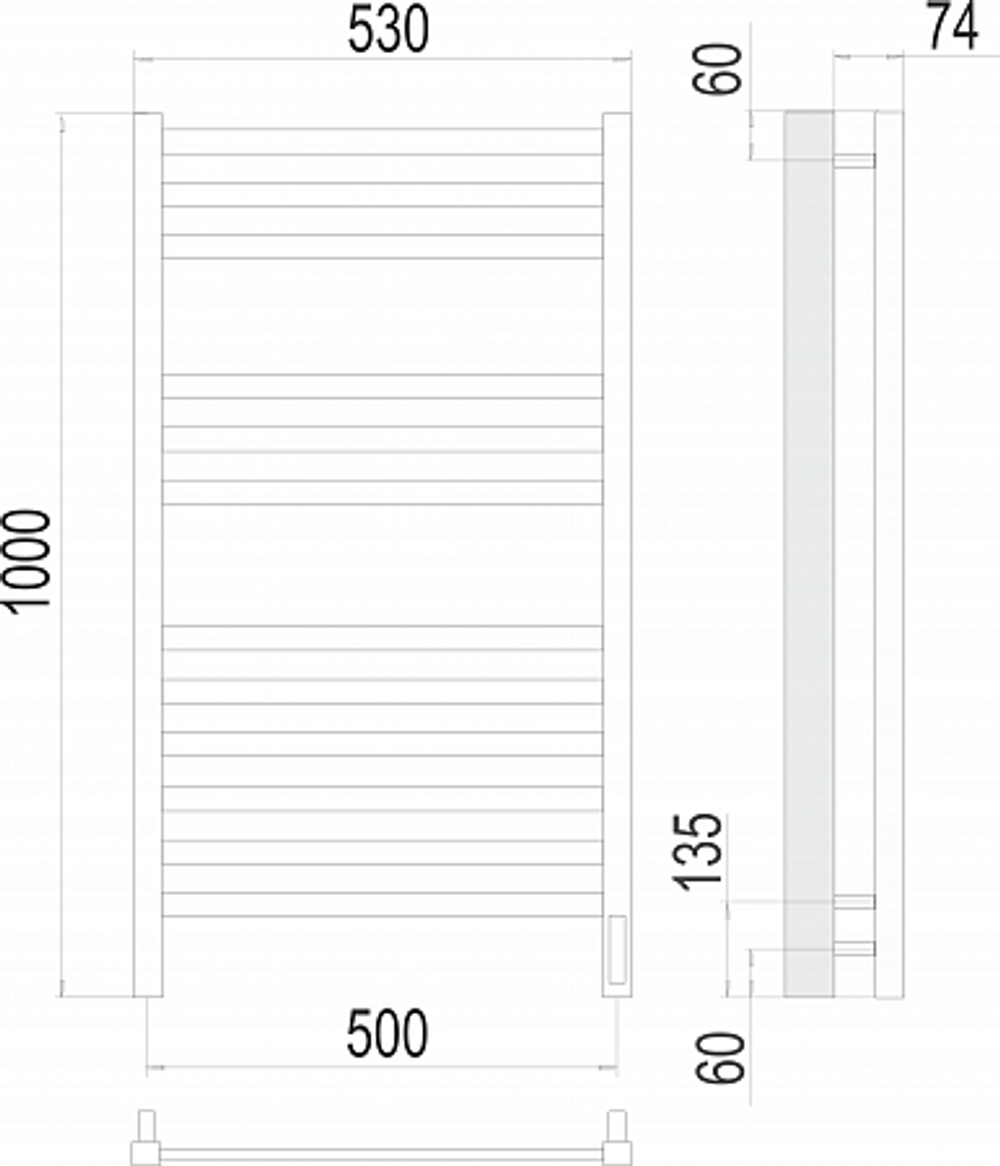 Полотенцесушитель Terminus Ното П12 500х1000