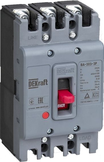 Автомат DEKraft ВА-303 3П 160А 40кА 13579