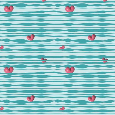 полоски сердечки бирюза