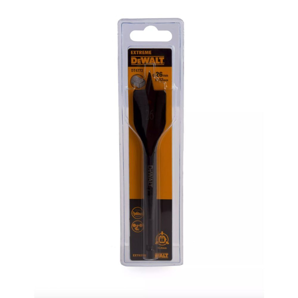 Сверло перьевое DEWALT EXTREME DT4772, IMPACT 1/4 дюйма 26 x 152 мм