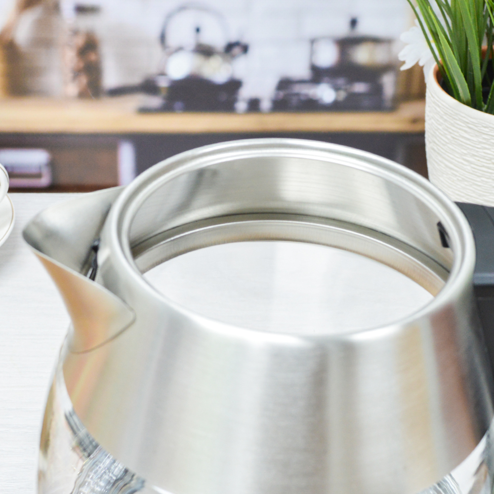 Чайник электрический 1,2л Energy E-222, стекло, пластик, черный