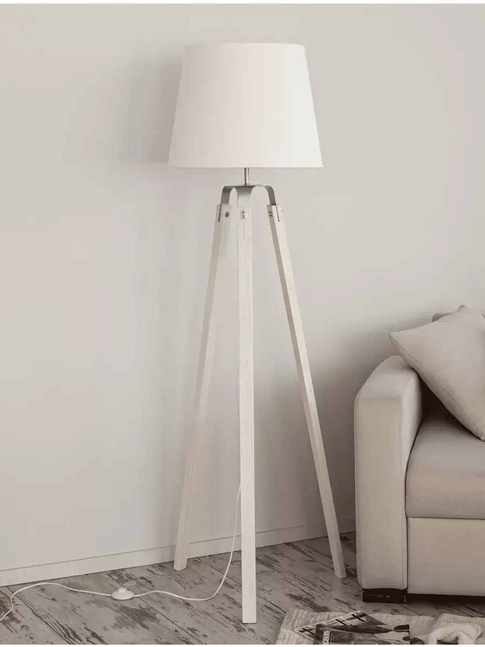 Абажур для торшера e27 тканевый декоративный