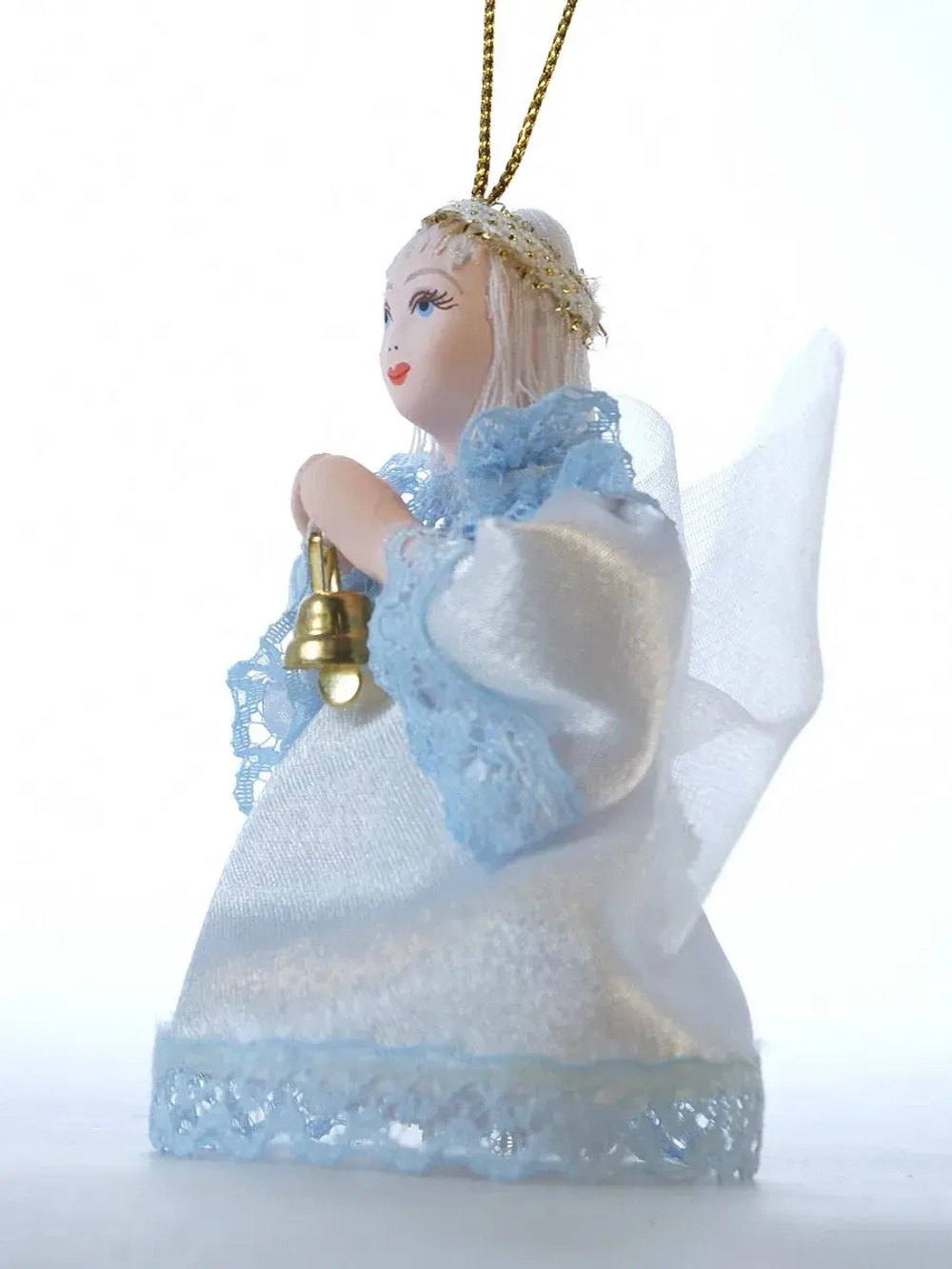 Кукла-подвеска "Летящий ангелочек с трубой"
