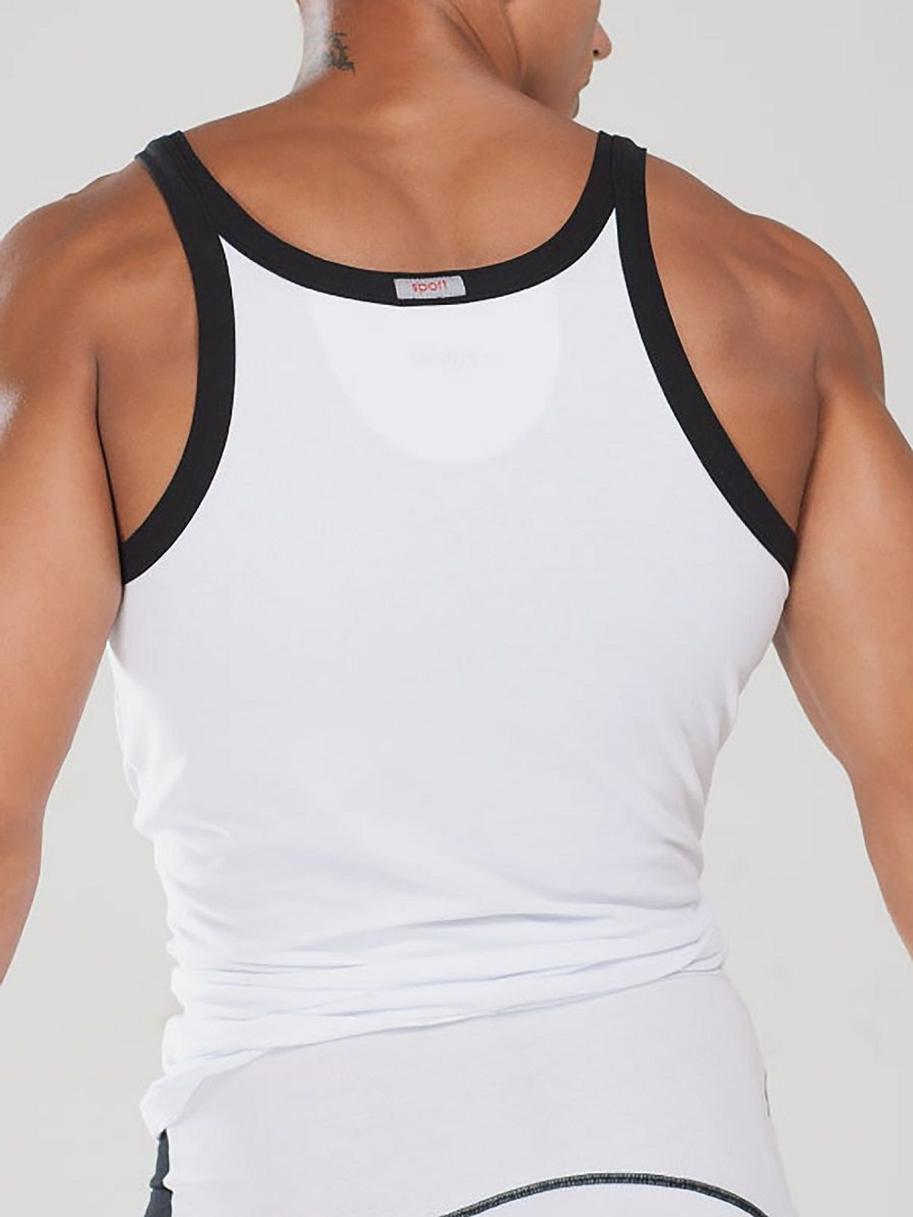 Мужская майка с контрастной окантовкой (Размер: XL) (Цвет: белый)