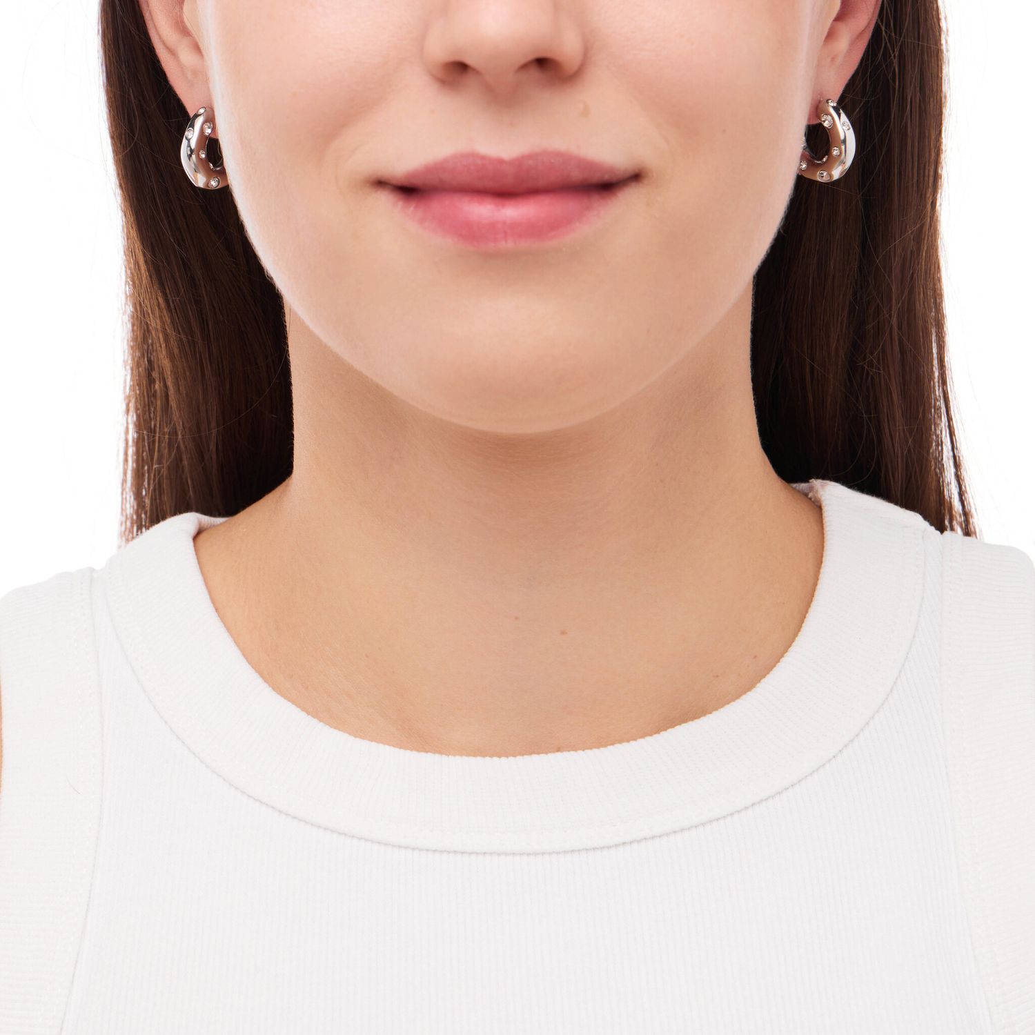 Серьги Crystal Donut Earrings - Silver