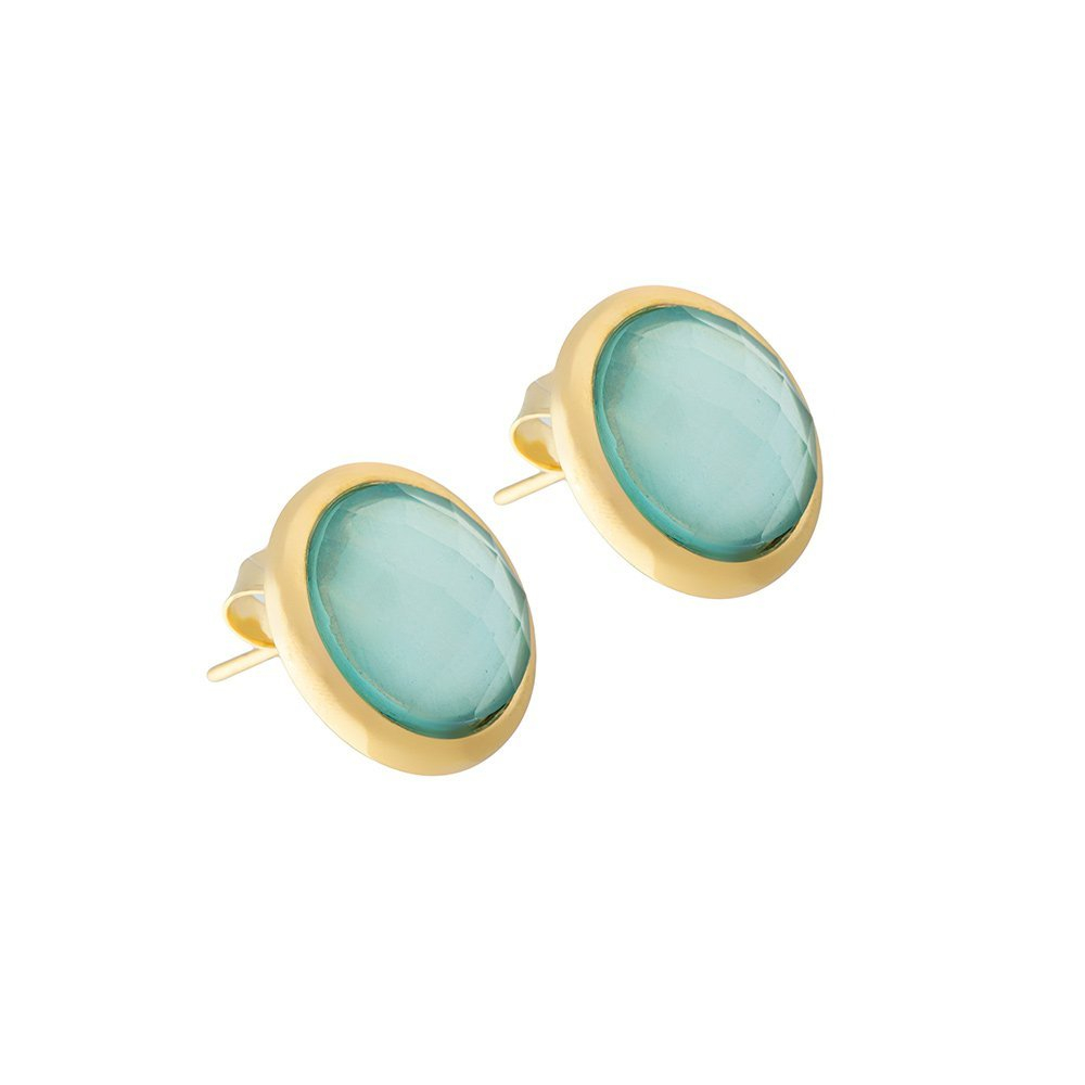 Серьги пусеты Possebon Blue Sky Agate A9997.21 B/G