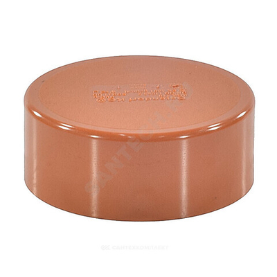 Крышка НПВХ коричневая Дн 200 б/нап на гладкий конец трубы KGK Ostendorf 223630